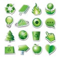 Green environmental icons Royalty Free Stock Photo