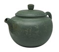 Green ÃÂeramic isolated old-fashioned teapot for tea ceremony