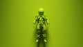 Green Escape Suit Spaceman Astronaut Cosmonaut with Bright Green Background Royalty Free Stock Photo