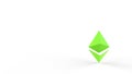 Green Ethereum gold sign icon Isolated with white background. 3d render isolated illustration, cryptocurrency, crypto, business,