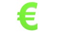 Green euro gold sign icon Isolated with white background. 3d render isolated illustration, business, managment, risk, money, cash