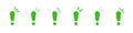 Green Exclamation Mark Variations Solid Icon Set. Alert, Attention, And Notification Symbols Silhouette Collection Royalty Free Stock Photo
