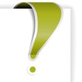 Green exclamation mark with white border Royalty Free Stock Photo