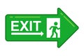 green exit arrow sign.