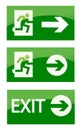 Green exit emergency sign Royalty Free Stock Photo