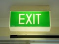 Green exit sign Royalty Free Stock Photo