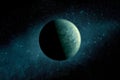 Green exoplanet in deep space. Elements of this image furnished by NASA Royalty Free Stock Photo