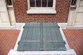 Green Exterior Storm Cellar Doors Royalty Free Stock Photo