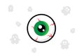 Green Eye Monster or Zombie, scary dead people eyes Royalty Free Stock Photo