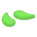 Green eye patches icon isometric vector. Gel mask