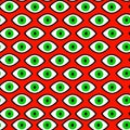 Green eye witch, halloween,psychedelic seamless pattern Royalty Free Stock Photo