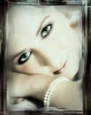 Green-eyed bride - vintage finish Royalty Free Stock Photo