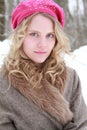 Green Eyed Winter Woman Portrait Royalty Free Stock Photo