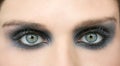 Green eyes woman, black makeup eye shadow Royalty Free Stock Photo