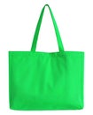 Green fabric bag isolated on white Royalty Free Stock Photo