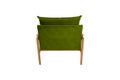 Green fabric and wood armchair modern designer Royalty Free Stock Photo