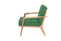 Green fabric and wood armchair modern designer Royalty Free Stock Photo