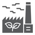 Green Factory glyph icon, ecology and energy Royalty Free Stock Photo