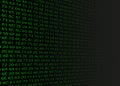 Green fading hexadecimal code, vector illustration