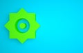 Green Falling star icon isolated on blue background. Meteoroid, meteorite, comet, asteroid, star icon. Minimalism Royalty Free Stock Photo