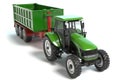 Green Farming Tractor and Trailer Royalty Free Stock Photo