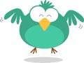 Green Fat Bird Flying Royalty Free Stock Photo