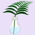 Green fern branch in a lamp-shaped vase Royalty Free Stock Photo