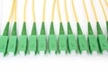 Green fiber optic SC connectors Royalty Free Stock Photo