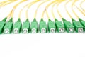 Green fiber optic SC connectors Royalty Free Stock Photo