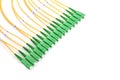 Green fiber optic SC connectors Royalty Free Stock Photo
