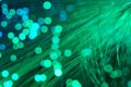 Green Fiber Optics Closeup Royalty Free Stock Photo