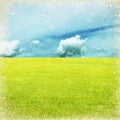 Green field and blue sky Royalty Free Stock Photo