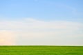 Green field and blue sky landscape background Royalty Free Stock Photo