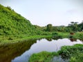 Green Field and Lake at Chattogram Bangladesh Royalty Free Stock Photo