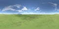 green field 360 panorama hdri skybox 3drendering