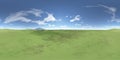green field 360 panorama hdri skybox 3drendering Royalty Free Stock Photo
