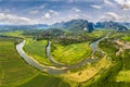The green field on the upper Gianh river Royalty Free Stock Photo