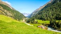 The green fields near Vent in the Ãâtztal Tyrol, Austria Royalty Free Stock Photo