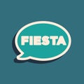 Green Fiesta icon isolated on green background. Long shadow style. Vector