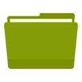 Green file folder icon, flat style Royalty Free Stock Photo