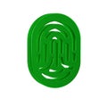 Green Fingerprint icon isolated on transparent background. ID app icon. Identification sign. Touch id.