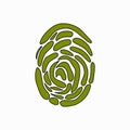 Green fingerprint. Think Green. Ecology Concept Royalty Free Stock Photo