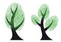 Green fingerprint tree, vector Royalty Free Stock Photo