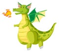Green fire breathing dragon Royalty Free Stock Photo