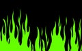 Green fire flames on dark background. Royalty Free Stock Photo