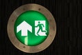 A green fire sign on the building floor Royalty Free Stock Photo