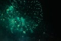 Green fireworks celebration