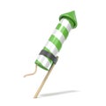 Green fireworks rocket