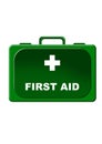 Green First Aid box with white cross illustration Royalty Free Stock Photo