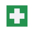 Green First Aid Cross Symbol. Vector Illustration. Royalty Free Stock Photo